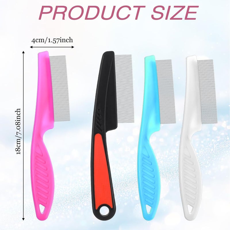 IANFAN 4 Pcs Stainless Steel Dandruffs Comb, Fine Tooth Psoriasis Comb Metal Lice Combs Dandruff Remover Scalp Combs for Dandruff, Lice, Thick, Dry, Curly Hair - Image 2